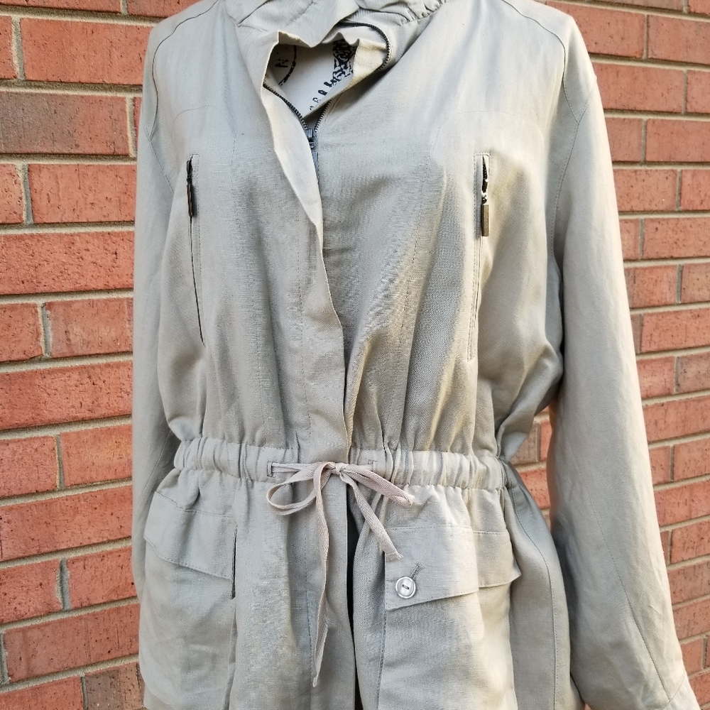 Ashley Stewart Zippered Linen Jacket Size 18W